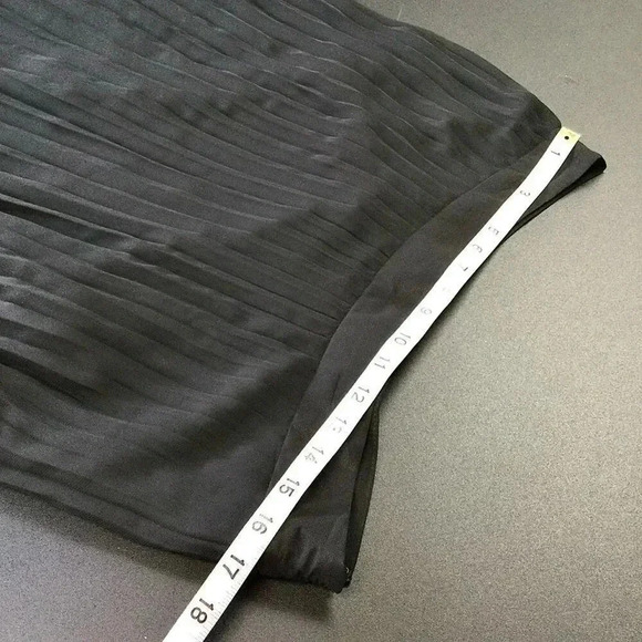 NWT YuLinGe Womens Black Lined Accordion Pleated Flare A-Line Skirt Size 12 - Picture 5 of 11